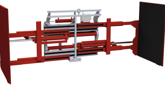 Kartonklammer/Hausgeräteklammer von Durwen
Die Kartonklammern bzw. Hausgeräteklammern dienen zum palettenlosen Transport von verpackter Ware (braune und weiße Ware, zum Beispiel Fernsehgeräte, Waschmaschinen, Kühlschränke). Durch die großflächigen, gummierten Arme wird die Klammerkraft gleichmäßig auf die Ware verteilt. Der sichtoptimierte Körper unterstützt ein sicheres Handling der Ware.
Beim Bautyp KKS T-S handelt es sich um eine Kartonklammer mit doppelt teleskopierbaren Armträgern. Durch dieses Bauprinzip kann mit einem schmalen Grundrahmen ein sehr größer Öffnungsbereich erzielt werden. Dadurch werden die Vorteile der schlanken, starren Arme mit Kapazität zur Aufnahme größer Stuckzahlen vereint. Dieser Klammertyp ist ideal für die LKW und Containerbeladung. Durch den separaten Seitenschub kann auch bei vollständig geöffneter
Klammer präzise an das Transportgut gefahren werden und eine gesamte LKW-Breite in einem Arbeitsgang aufgenommen werden. Ebenso gut können mit vollständig geschlossener Klammer einzelne, schmale Kartons aufgenommen werden, ohne dass der Geräterahmen über die Staplerbreite hinaus ragt und die Rangierfähigkeiten einschränkt.